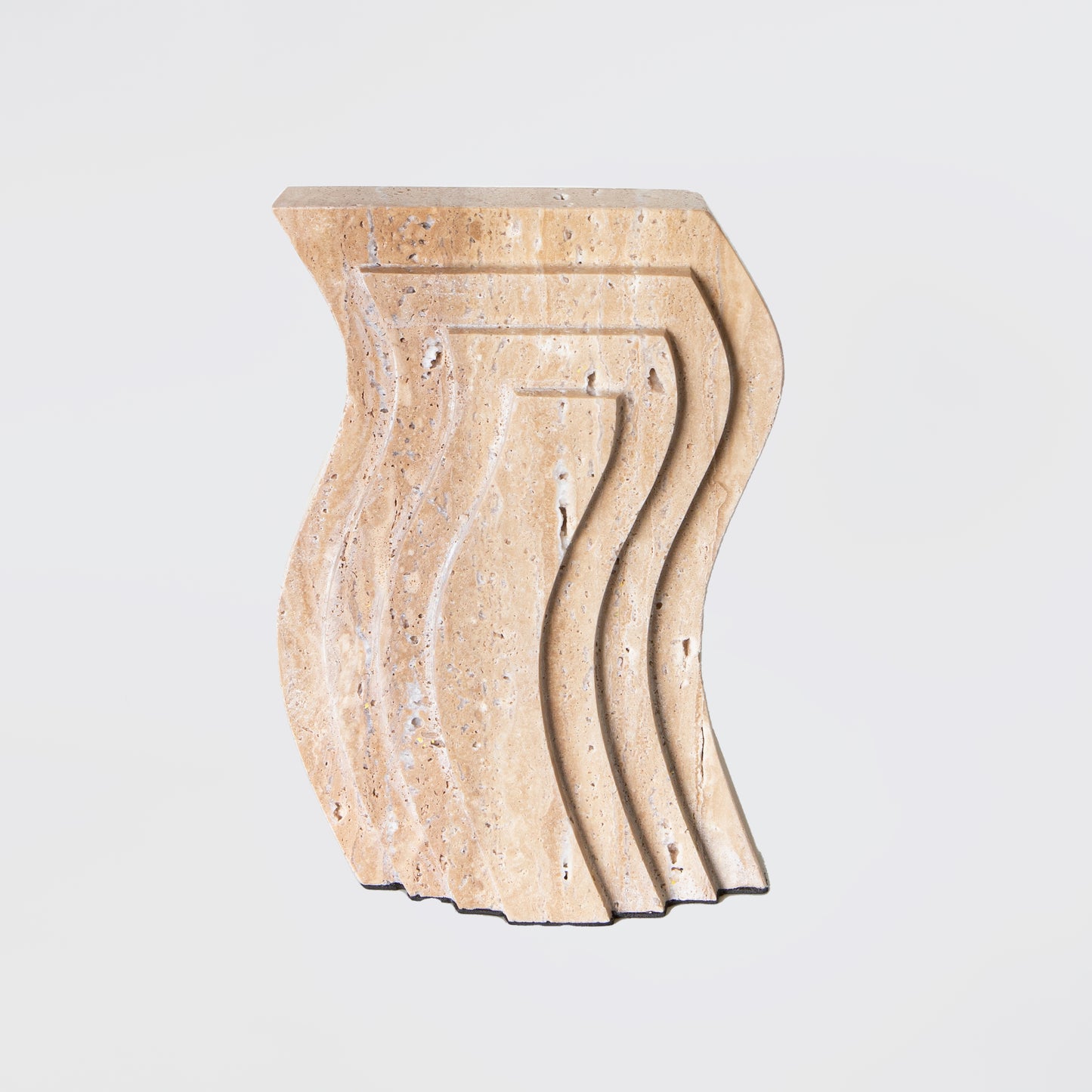 Travertine Wave Sculpture, Dark