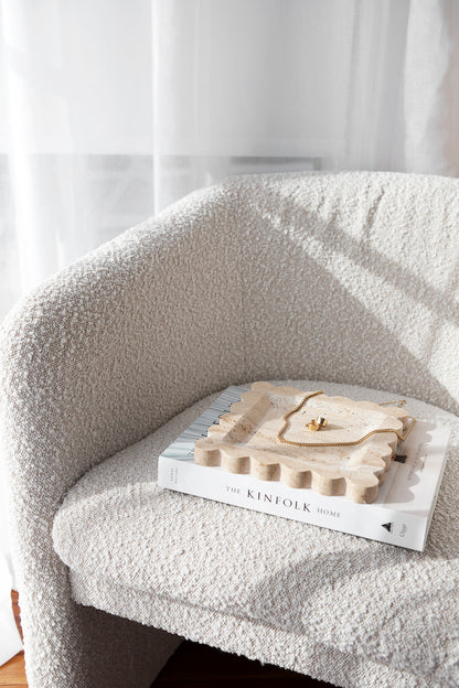 Travertine Scallop Edge Tray