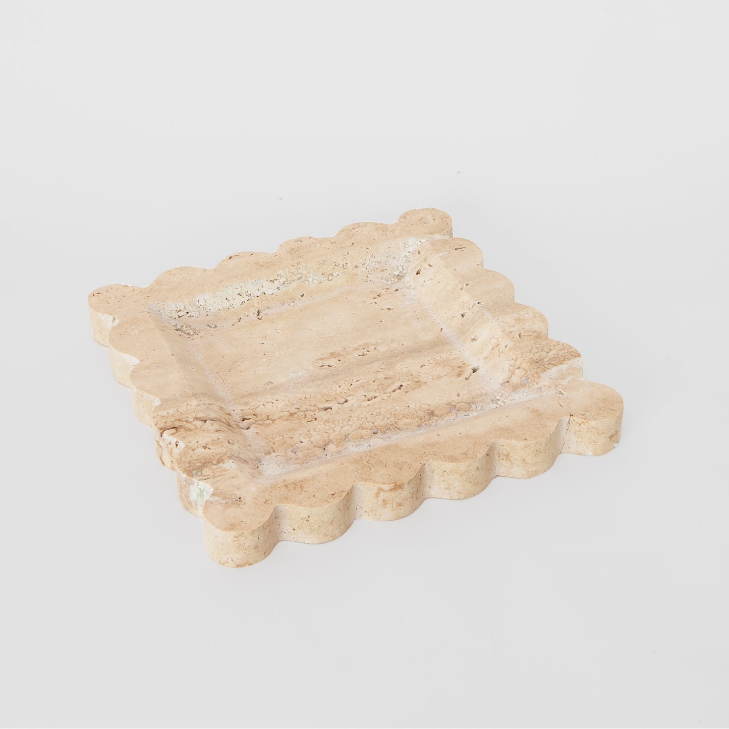 Travertine Scallop Edge Tray