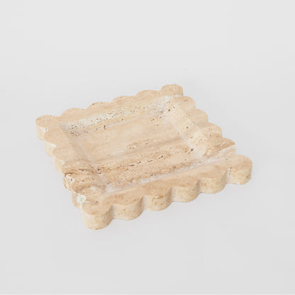 Travertine Scallop Edge Tray