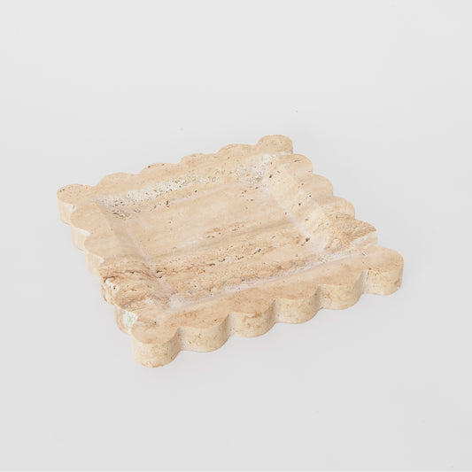 Travertine Scallop Edge Tray